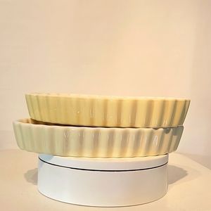 Creme Brulee Porcelain Butter Yellow Oval Scalloped Ramekins